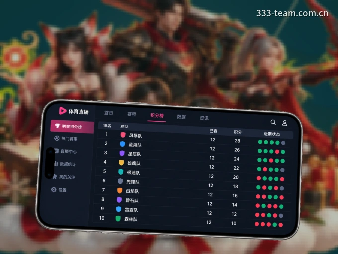 随时随地掌上观赛，尽在333体育 APP